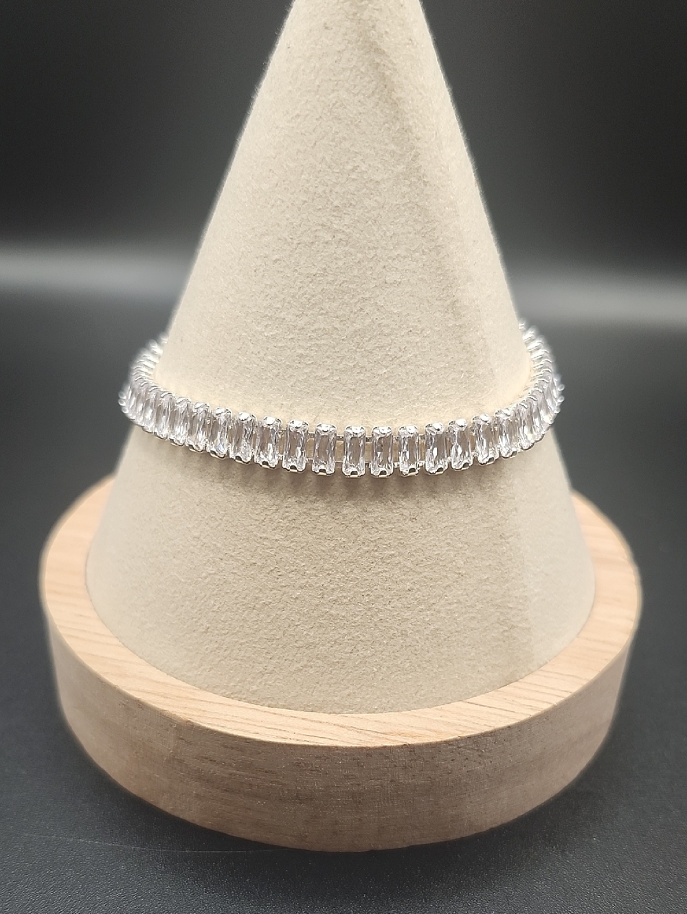 Elegant Clear Crystal Tennis Bracelet - Made With Swarovski Crystal.